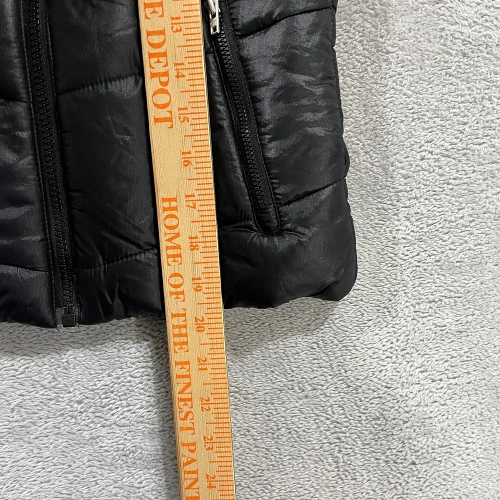 Nike Puffer Vest Girls Small Black Full Zip Insulated Black Grunge Y2K Retro‎
